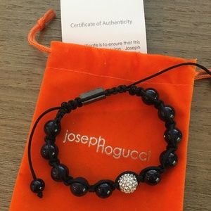 Joseph Nogucci Black and Crystal Bracelet